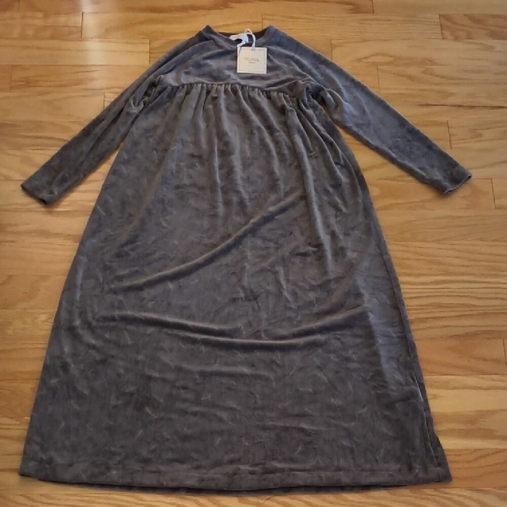 Hadas by Kidchic Elegant Gray Long Sleeve Robe/Dressing Grown Girls Size L NWT